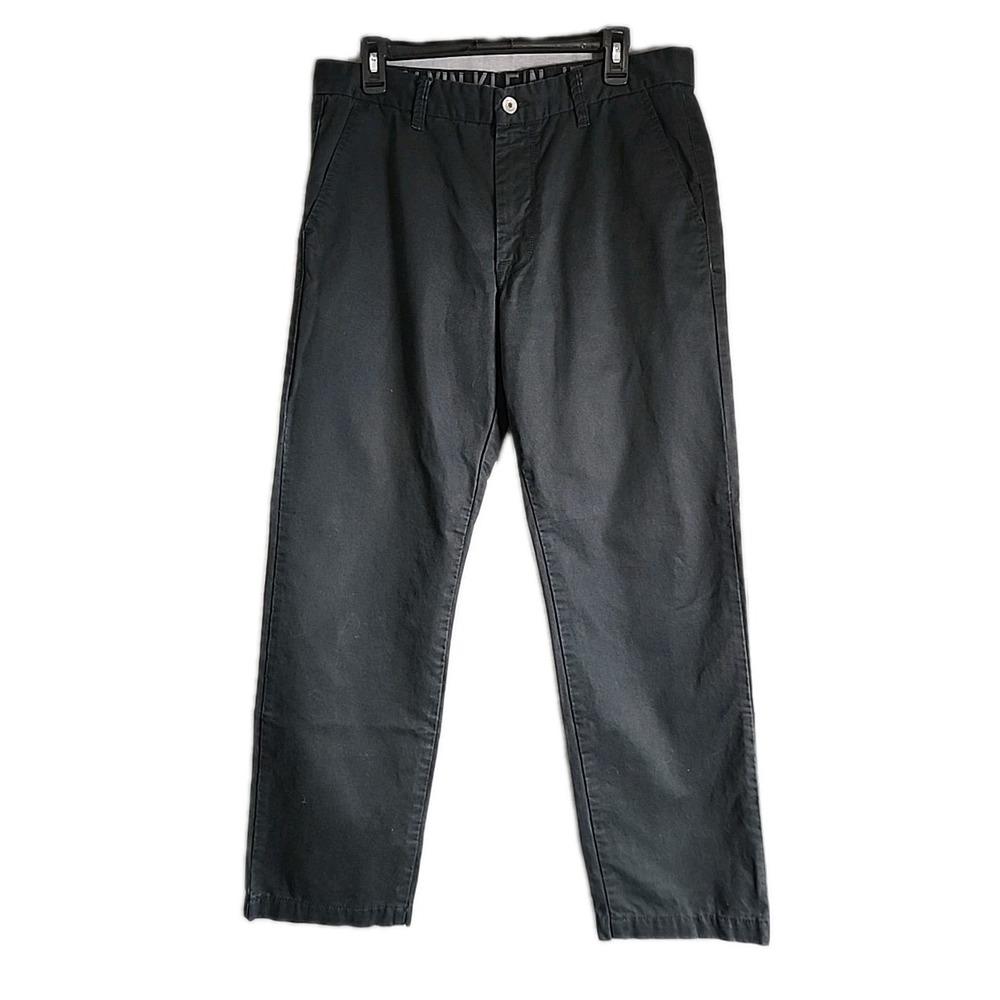 Calvin Klein Chino Pants Mens 34" X 30" Black Straight Leg 100% Cotton